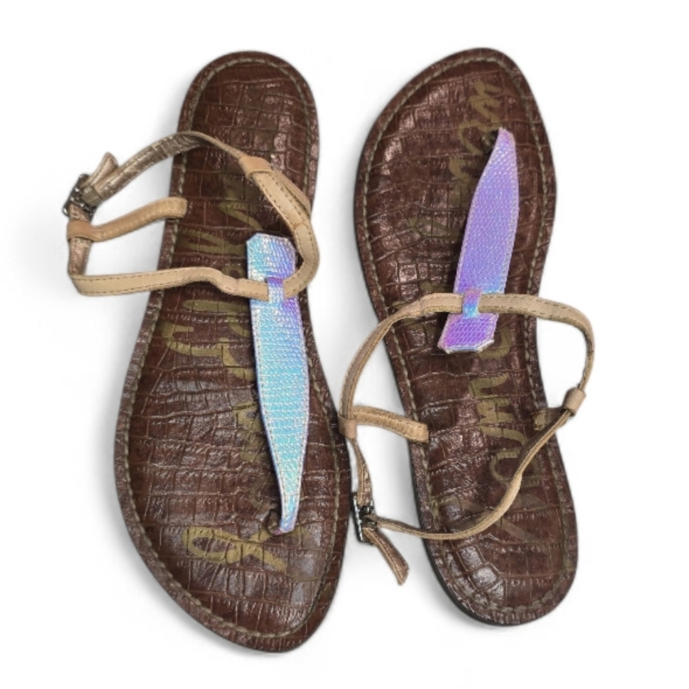 Sam Edelman Women's Gigi T-Strap Flat Sandals - Picture 2 of 5